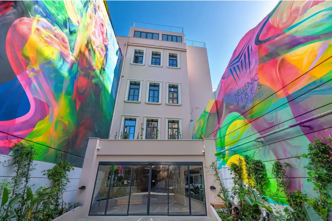 Hellenic Vibes Smart Hotel entrance, Monastiraki Athens